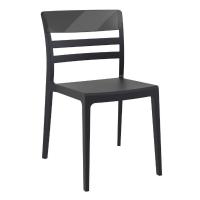 Moon Dining Chair Black with Transparent Black ISP090-BLA-TBLA