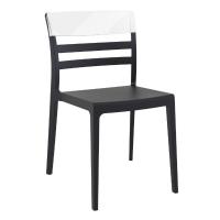 Moon Dining Chair Black with Transparent Clear ISP090-BLA-TCL