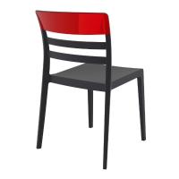 Moon Dining Chair Black with Transparent Red ISP090-BLA-TRED - 1