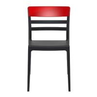 Moon Dining Chair Black with Transparent Red ISP090-BLA-TRED - 2