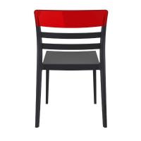 Moon Dining Chair Black with Transparent Red ISP090-BLA-TRED - 4