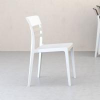 Moon Dining Chair White with Glossy White Back ISP090-WHI-GWHI - 5