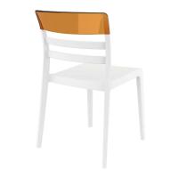 Moon Dining Chair White with Transparent Amber ISP090-WHI-TAMB - 1