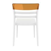 Moon Dining Chair White with Transparent Amber ISP090-WHI-TAMB - 4