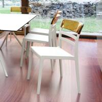 Moon Dining Chair White with Transparent Amber ISP090-WHI-TAMB - 6