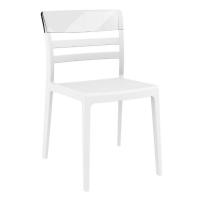 Moon Dining Chair White with Transparent Clear ISP090-WHI-TCL