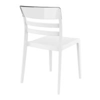 Moon Dining Chair White with Transparent Clear ISP090-WHI-TCL - 1