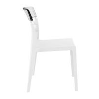 Moon Dining Chair White with Transparent Clear ISP090-WHI-TCL - 3