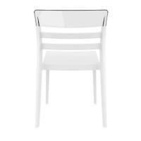 Moon Dining Chair White with Transparent Clear ISP090-WHI-TCL - 4