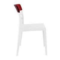 Moon Dining Chair White with Transparent Red ISP090-WHI-TRED - 3