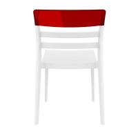 Moon Dining Chair White with Transparent Red ISP090-WHI-TRED - 4