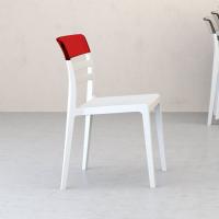 Moon Dining Chair White with Transparent Red ISP090-WHI-TRED - 5