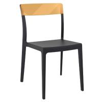 Flash Dining Chair Black with Transparent Amber ISP091-BLA-TAMB