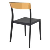 Flash Dining Chair Black with Transparent Amber ISP091-BLA-TAMB - 1