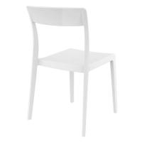 Flash Dining Chair White with Glossy White Back ISP091-WHI-GWHI - 1