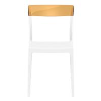 Flash Dining Chair White with Transparent Amber ISP091-WHI-TAMB - 2