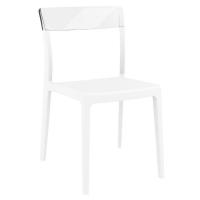 Flash Dining Chair White with Transparent Clear ISP091-WHI-TCL