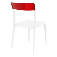 Flash Dining Chair White with Transparent Red ISP091-WHI-TRED - 1