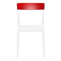 Flash Dining Chair White with Transparent Red ISP091-WHI-TRED - 2