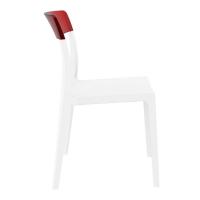 Flash Dining Chair White with Transparent Red ISP091-WHI-TRED - 3