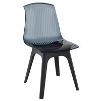 Allegra PP Dining Chair Black with Transparent Black Seat ISP096-BLA-TBLA