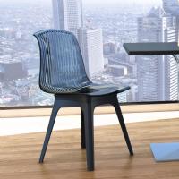 Allegra PP Dining Chair Black with Transparent Black Seat ISP096-BLA-TBLA - 5