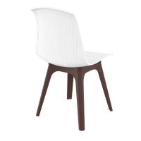 Allegra PP Dining Chair Brown with Glossy White Seat ISP096-BRW-GWHI - 1