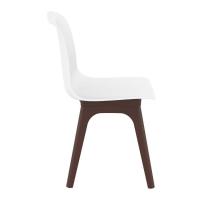 Allegra PP Dining Chair Brown with Glossy White Seat ISP096-BRW-GWHI - 3