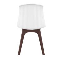 Allegra PP Dining Chair Brown with Glossy White Seat ISP096-BRW-GWHI - 4