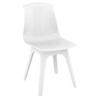 Allegra PP Dining Chair White with Glossy White Seat ISP096-WHI-GWHI