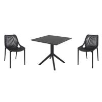 Air Dining Set with Sky 31" Square Table Black ISP1060S-BLA