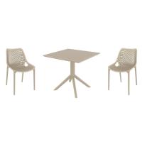 Air Dining Set with Sky 31" Square Table Taupe ISP1060S-DVR