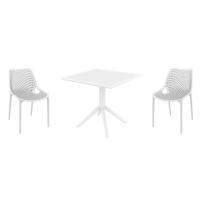 Air Dining Set with Sky 31" Square Table White ISP1060S-WHI