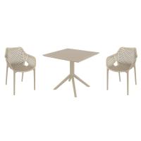 Air XL Dining Set with Sky 31" Square Table Taupe ISP1062S-DVR