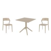 Snow Dining Set with Sky 31" Square Table Taupe ISP1066S-DVR