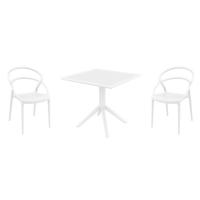Pia Dining Set with Sky 31" Square Table White ISP1067S-WHI