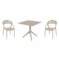 Sunset Dining Set with Sky 31" Square Table Taupe ISP1068S-DVR