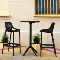 Sky Air Square Bar Set with 2 Barstools Black ISP1162S-BLA