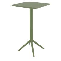 Sky Maya Square Bar Set with 2 Barstools Olive Green ISP1163S-OLG - 2