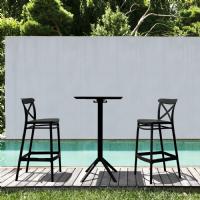 Sky Cross Square Bar Set with 2 Barstools Black ISP1165S-BLA