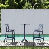 Sky Cross Square Bar Set with 2 Barstools Dark Gray ISP1165S-DGR