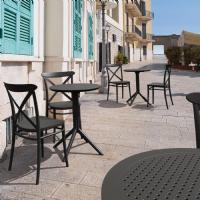 Sky Round Folding Table 24 inch Black ISP121-BLA - 7