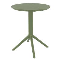 Sky Round Folding Table 24 inch Olive Green ISP121-OLG