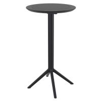 Sky Round Folding Bar Table 24 inch Black ISP122-BLA