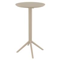 Sky Round Folding Bar Table 24 inch Taupe ISP122-DVR