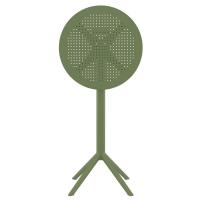Sky Round Folding Bar Table 24 inch Olive Green ISP122-OLG - 5