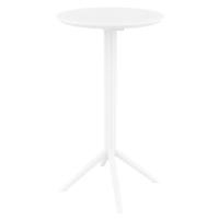 Sky Round Folding Bar Table 24 inch White ISP122-WHI - Bar Tables