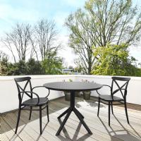 Sky Round Dining Table 42 inch Black ISP124-BLA - 5