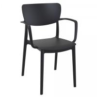 Lisa Outdoor Dining Arm Chair Black ISP126-BLA