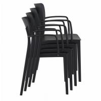 Lisa Outdoor Dining Arm Chair Black ISP126-BLA - 5